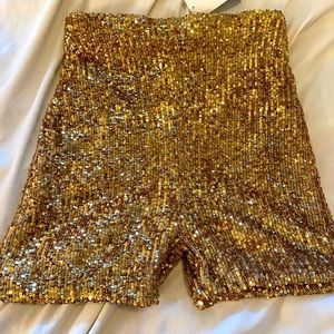 Gold sequin shorts